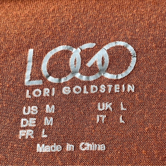 LOGO Rust Knit V-neck Long Sleeve Flared Hem Top M - Picture 7 of 8